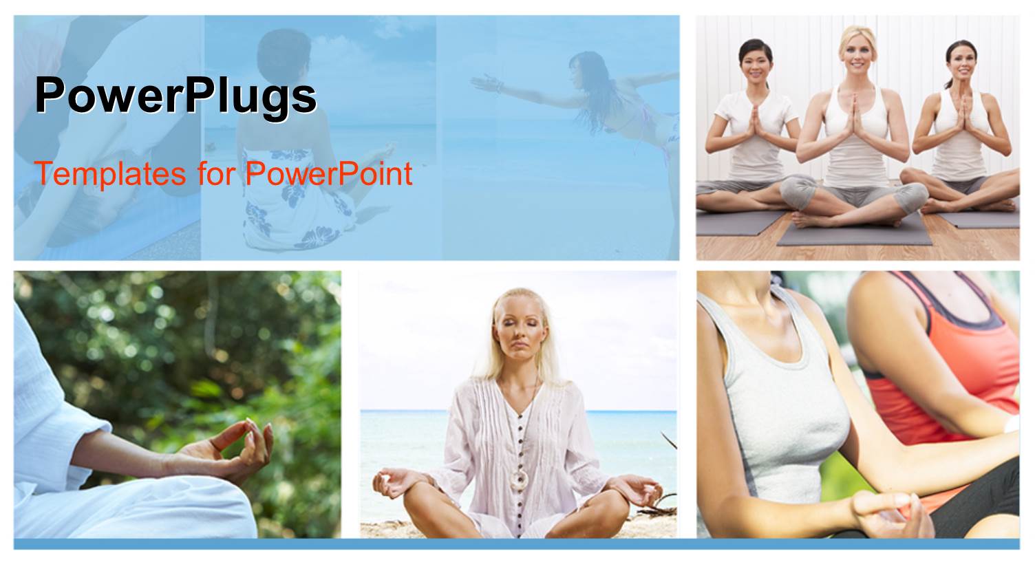 Collage of Group of Women Doing Meditation in Yoga Position