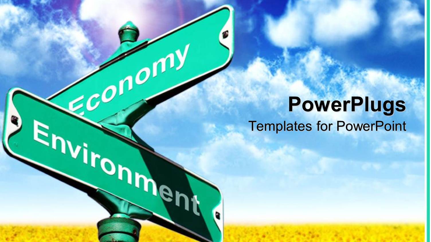 Intersection of Economy and Environment Field of Buttercups