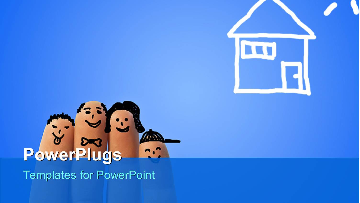 Ironic Portrait of a Family of Fingers with House