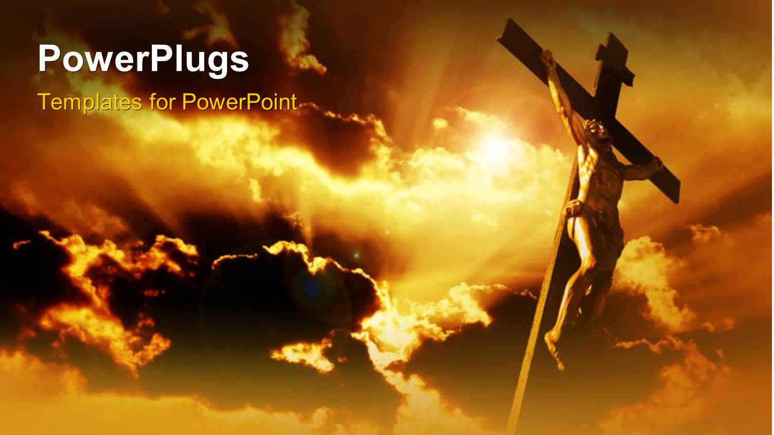 Jesus on the Holy Cross with Clouds in the Background