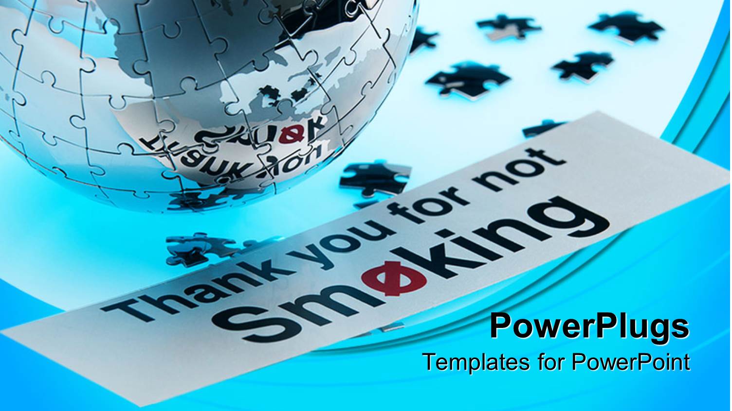 Jigsaw Globe with Loose Pieces and a no Smoking Sign