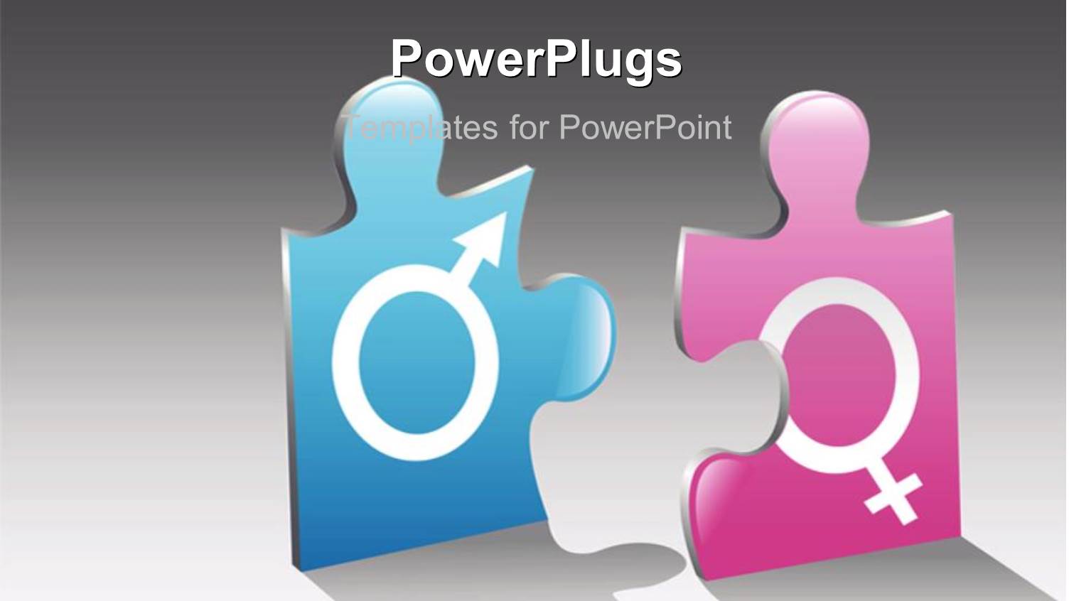 Jigsaw Puzzle Pieces with Male and Female Gender Symbols Engraved on it