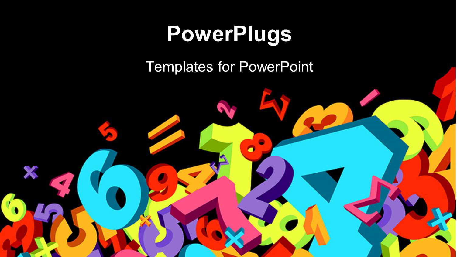 Jumble of Numbers and Math Signs in Various Colors on Black Background