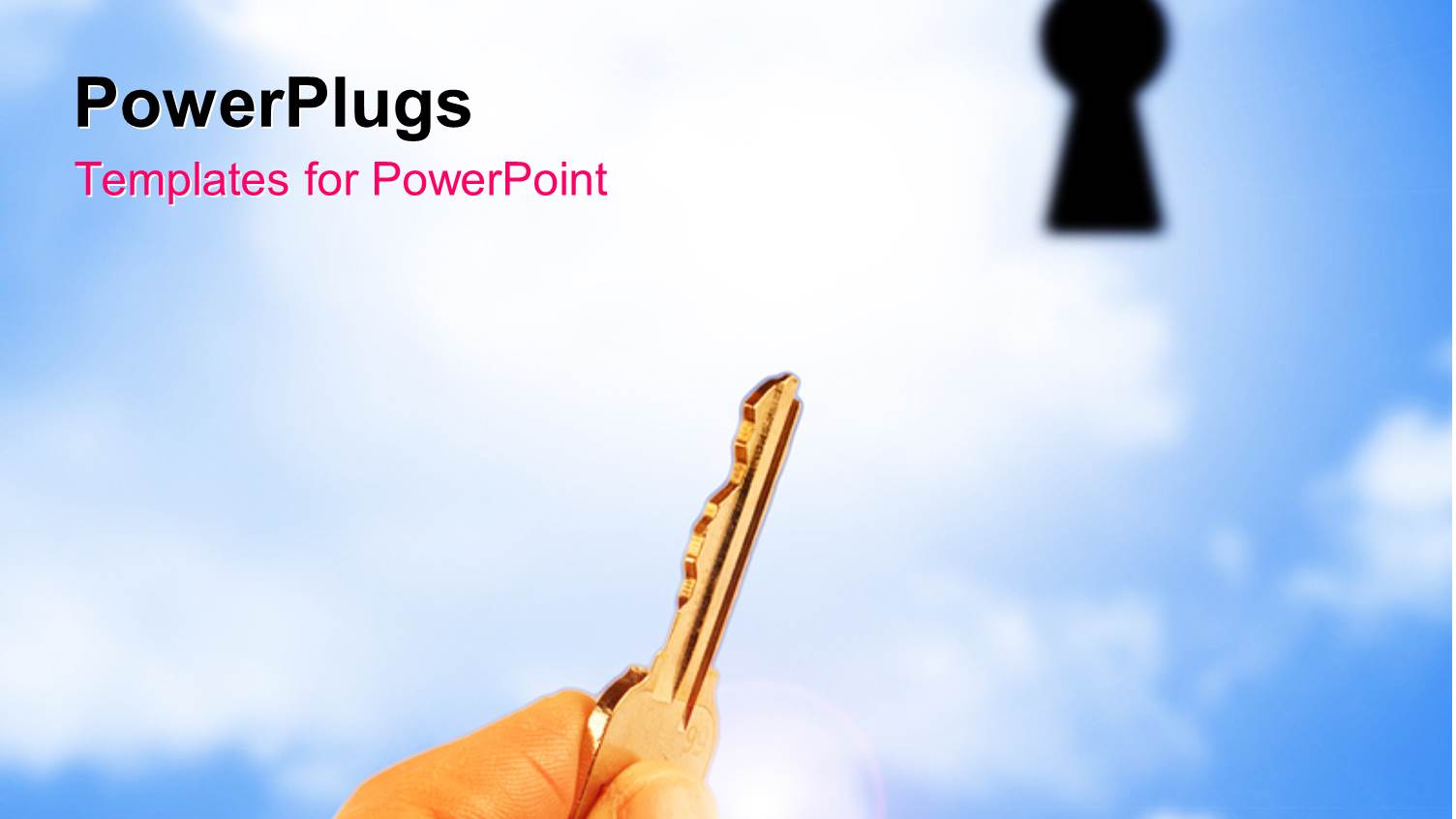 a Key with a Keyhole and Cloud Sin the Background