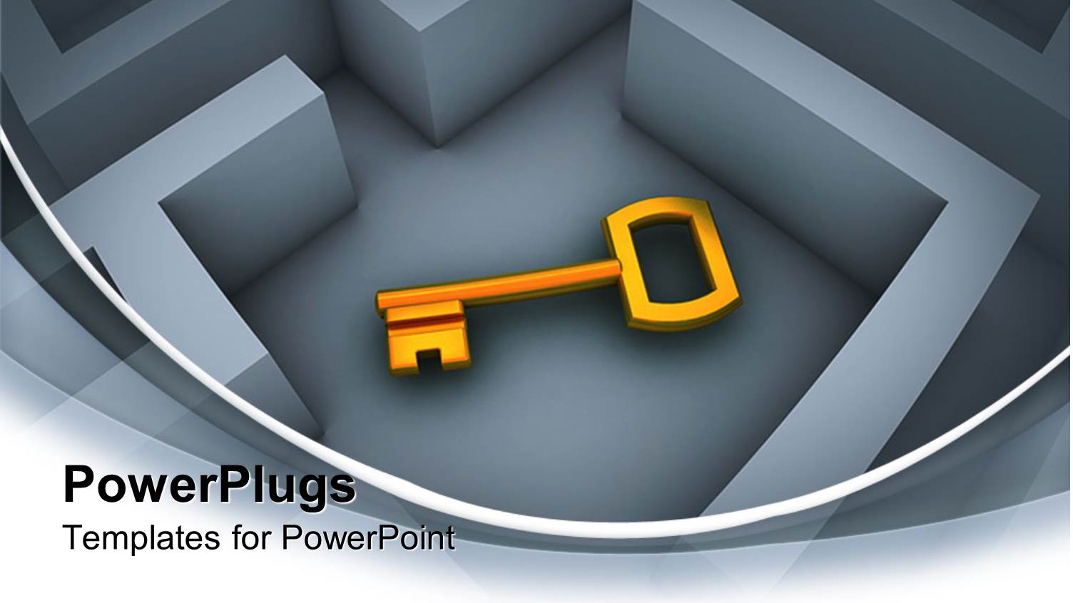 a Key in a Labyrinth with Grayish Background