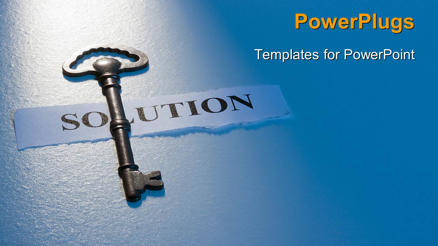 a Key with a Solution Chit and Bluish Background