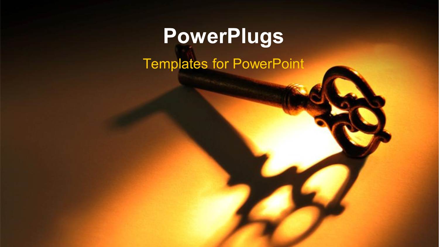 a Key with Yellowish Background and Place for Text