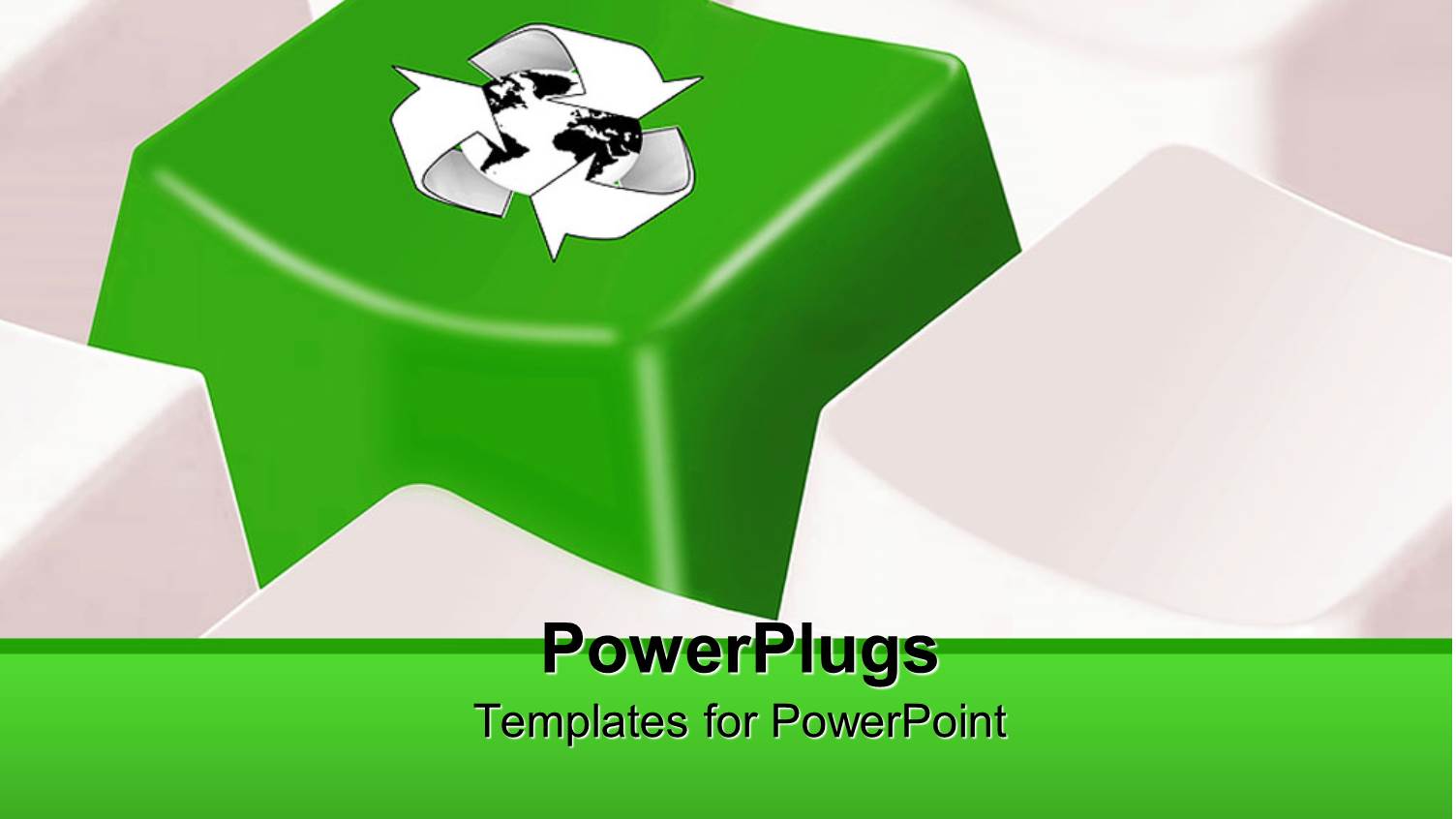 Keyboard Buttons with Green Button Wearing the Symbol of Globe Surrounded by Recycling Symbol
