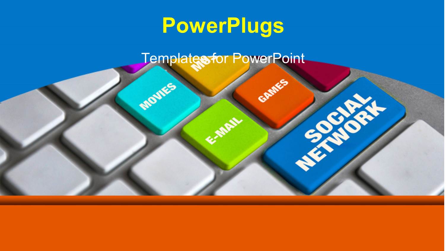 a Keyboard with Different Buttons and a Bluish Background