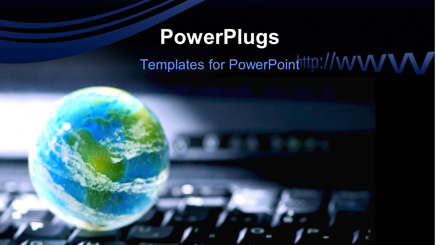 a Keyboard with a Globe and Bluish Background