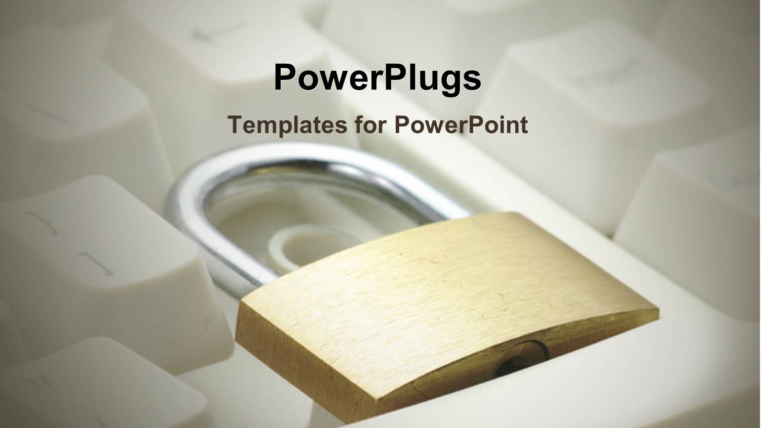 a Keyboard with a Lock and Brownish Background