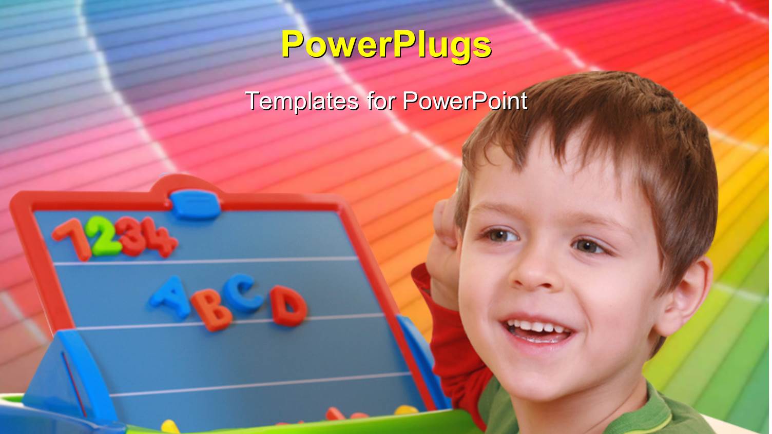 a Kid with a Colorful Background and Place for Text