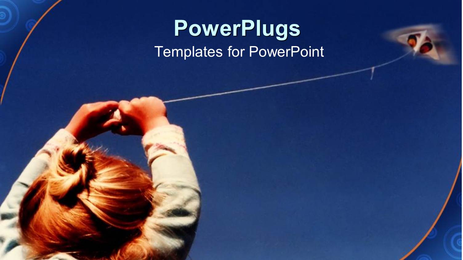 a Kid Flying a Kite with Bluish Background