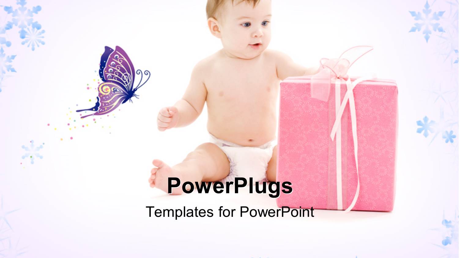 a Kid with a Gift Hamper and a Butterfly