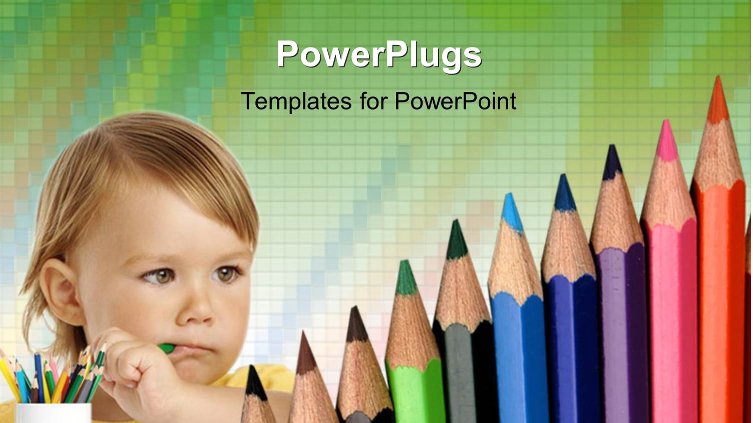 a Kid with a Number of Color Pencils