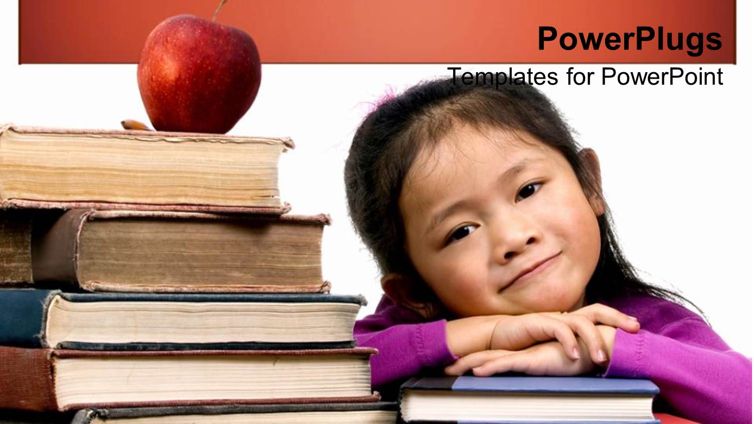 a Kid Putting her Hands on a Number of Books