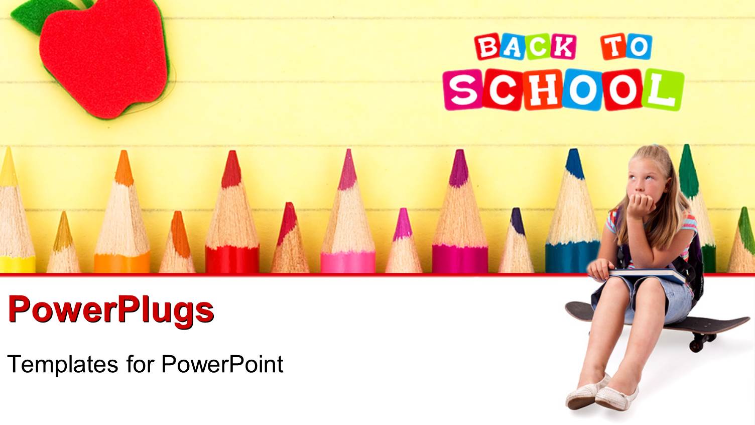 Kid on Skateboard with Back to School Theme