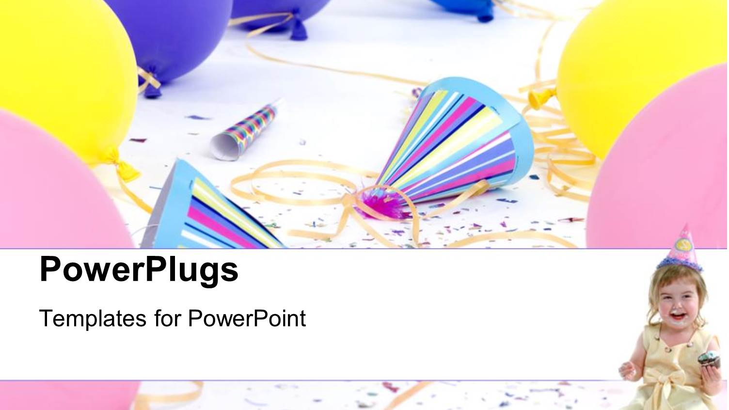 a Kid is Smiling and a Number of Balloons and Celebration Material