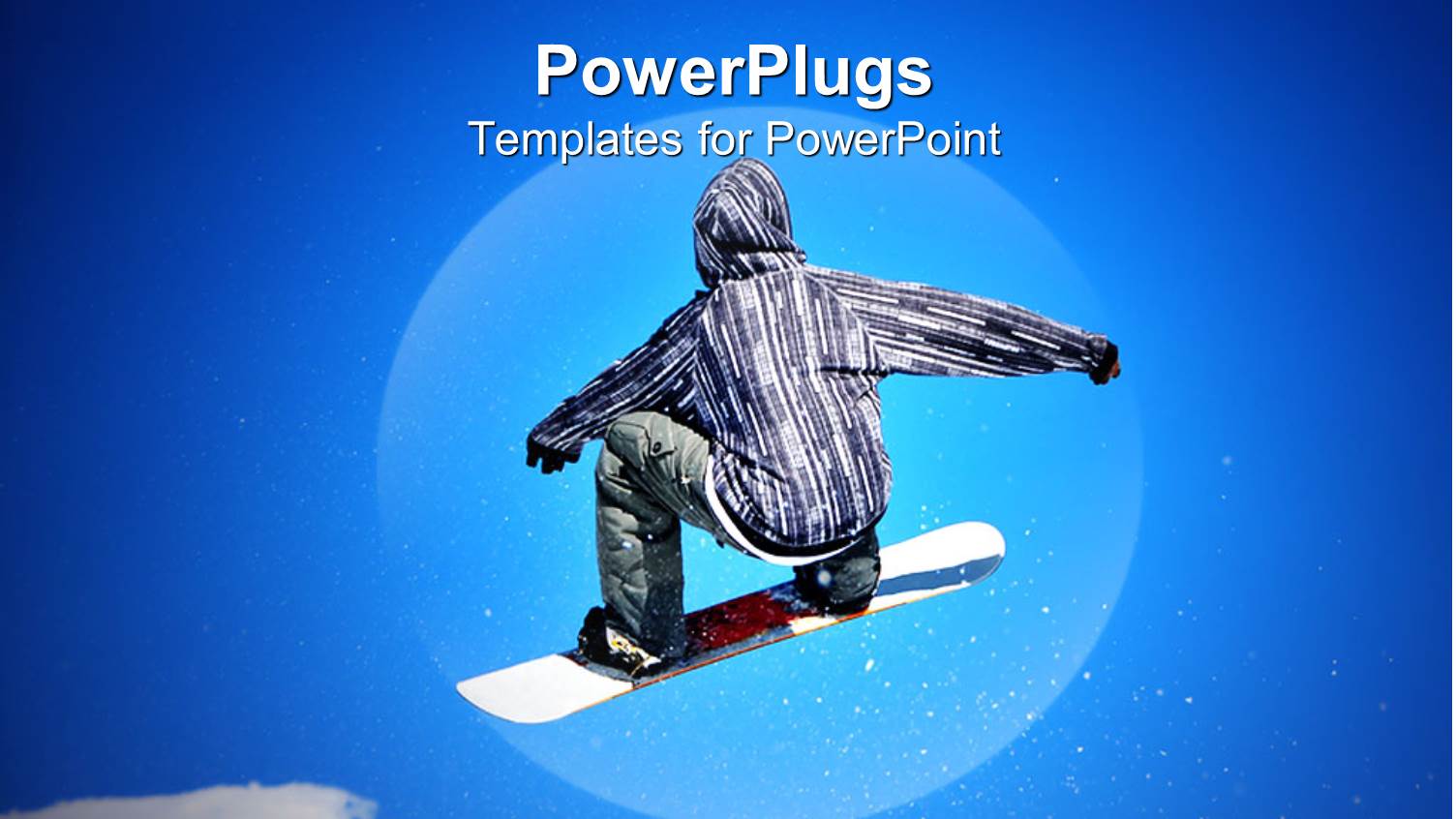 a Kid on the Snowboard with Bluish Background