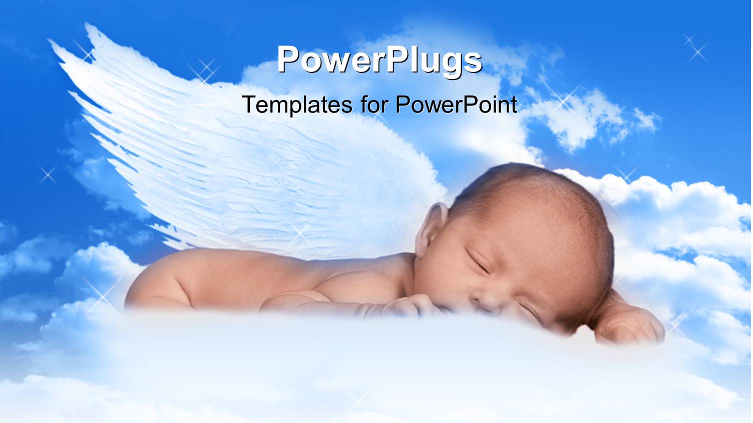 a Kid with Wings and Clouds in the Background