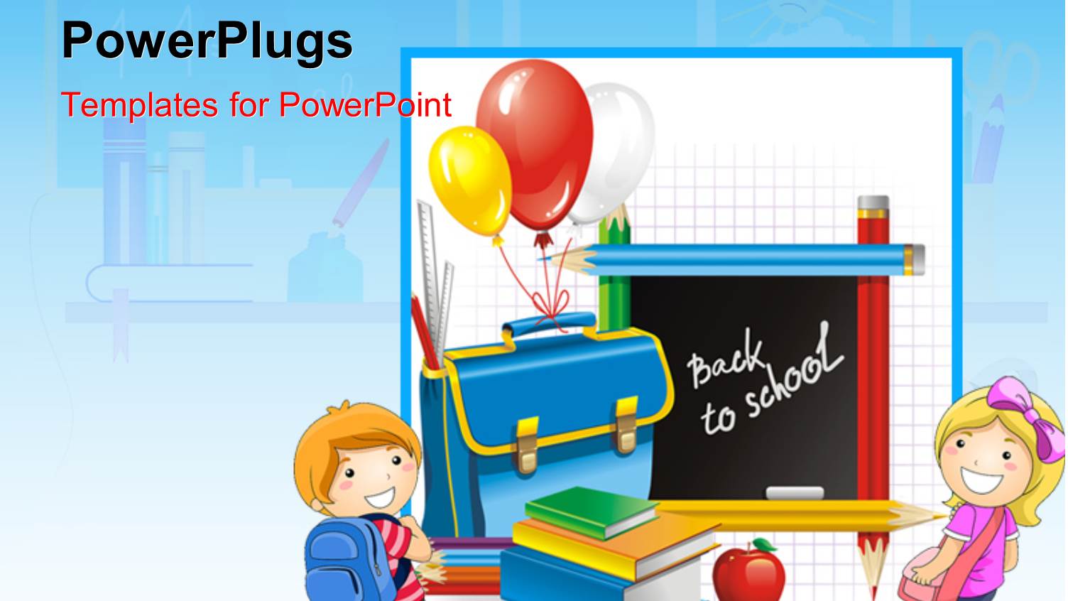 Kids Going to School with a Number of Pencils in Background