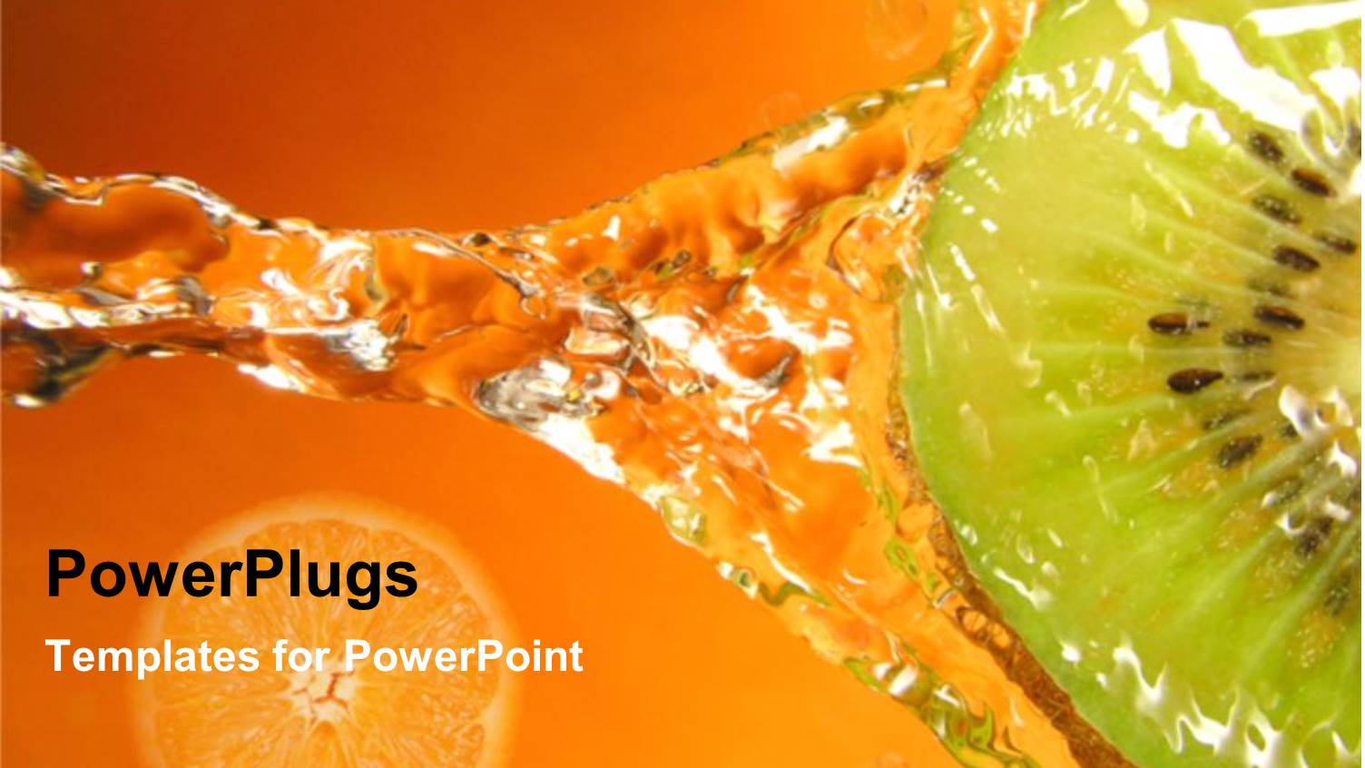 Kiwi with Water Splash and Orange Slice