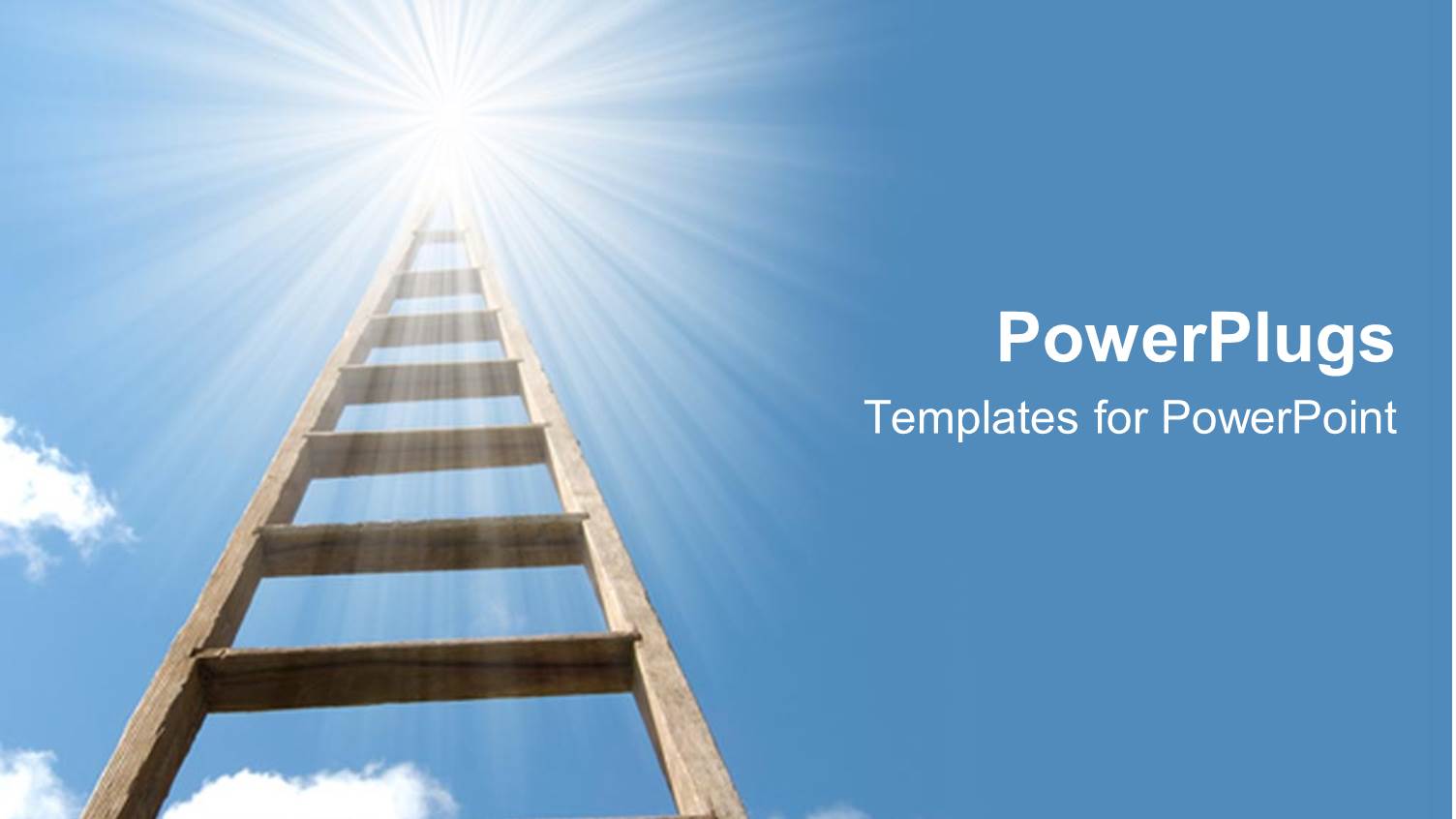 Ladder Moving Upward to Blue Sky White Light Achieve Success