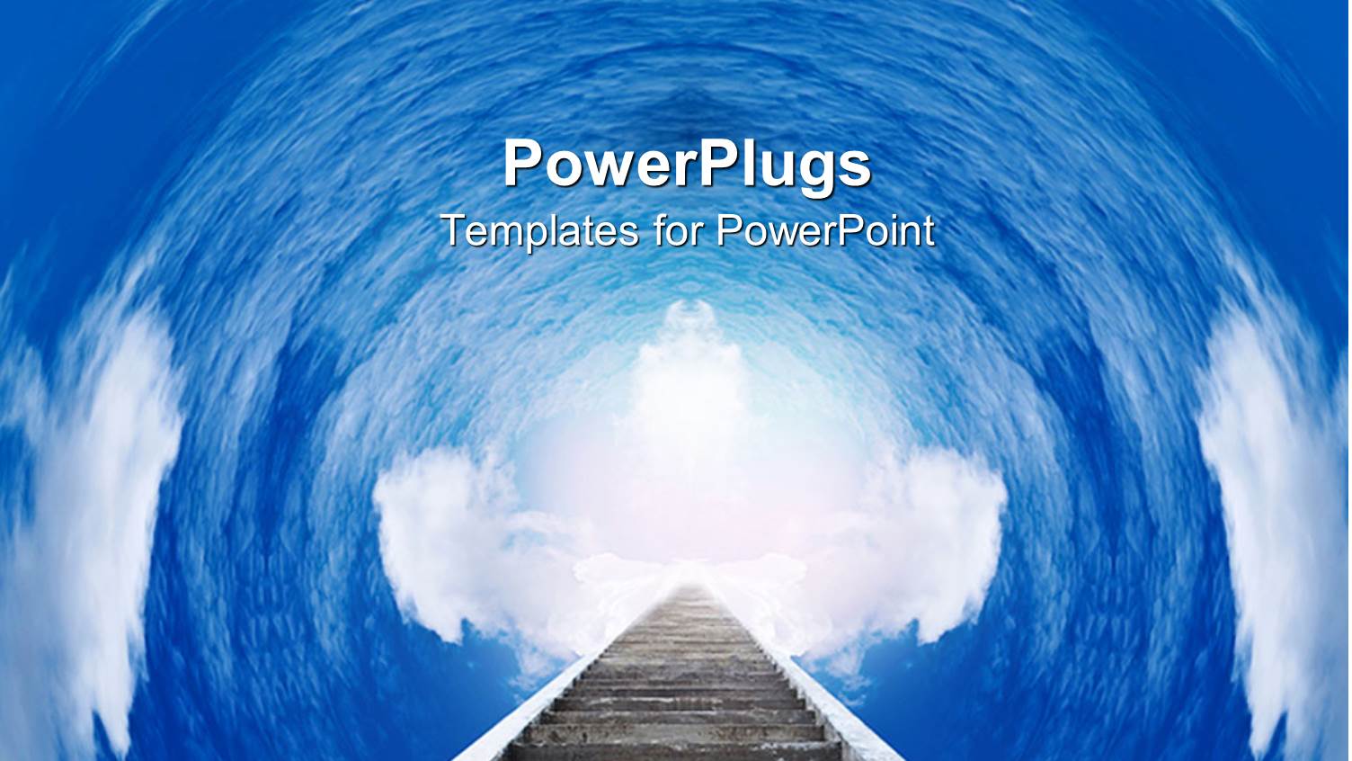 Ladder with Rungs in a Cloudy Tunnel to the Sky