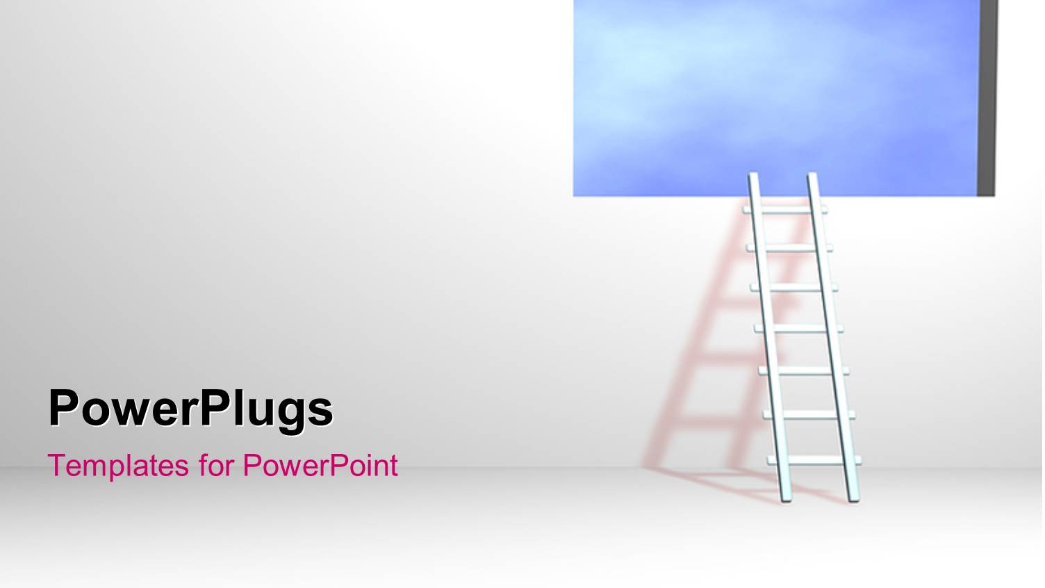 a Ladder and a Window with a White Background