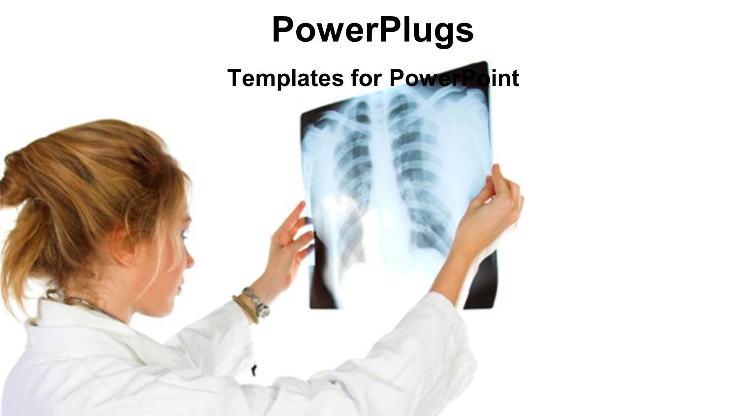 a Lady Doctor Looking on an X-ray Report