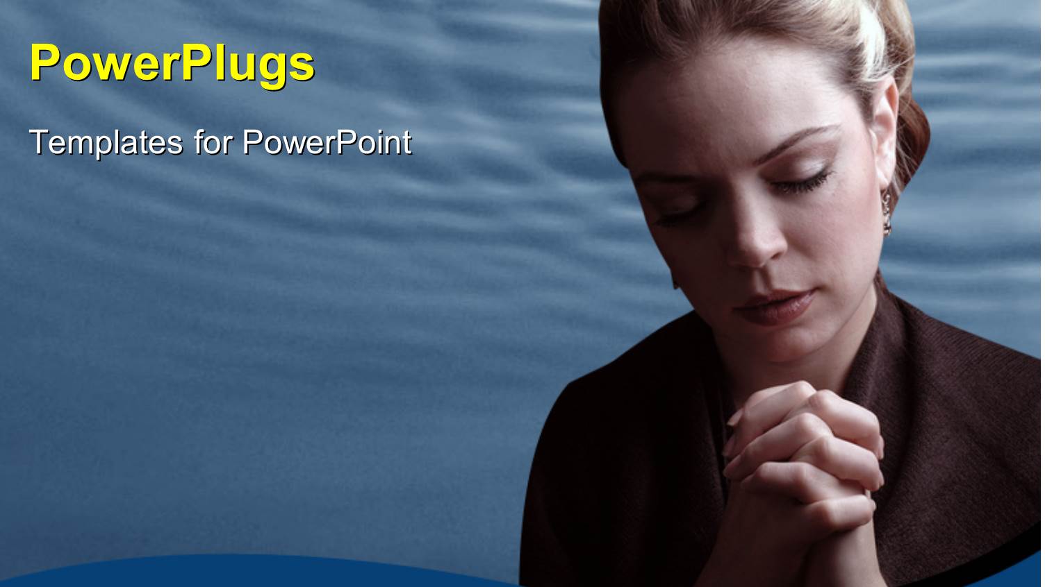 a Lady with her Eyes Closed and Hands Clasped Together and Praying