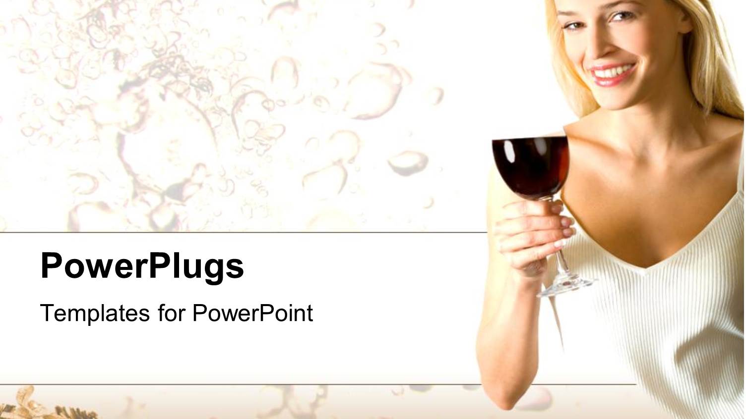 a Lady Holding a Glass of Wine with Water Bubbles in the Background