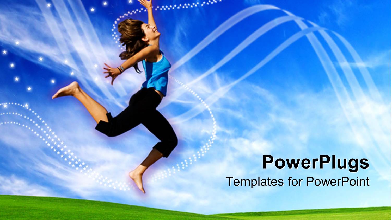 a Lady Jumping with Joy in the Air