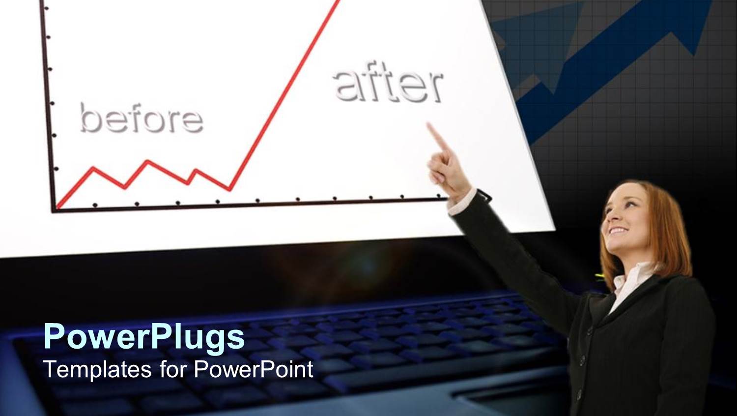 a Lady Pointing Towards a Financial Report