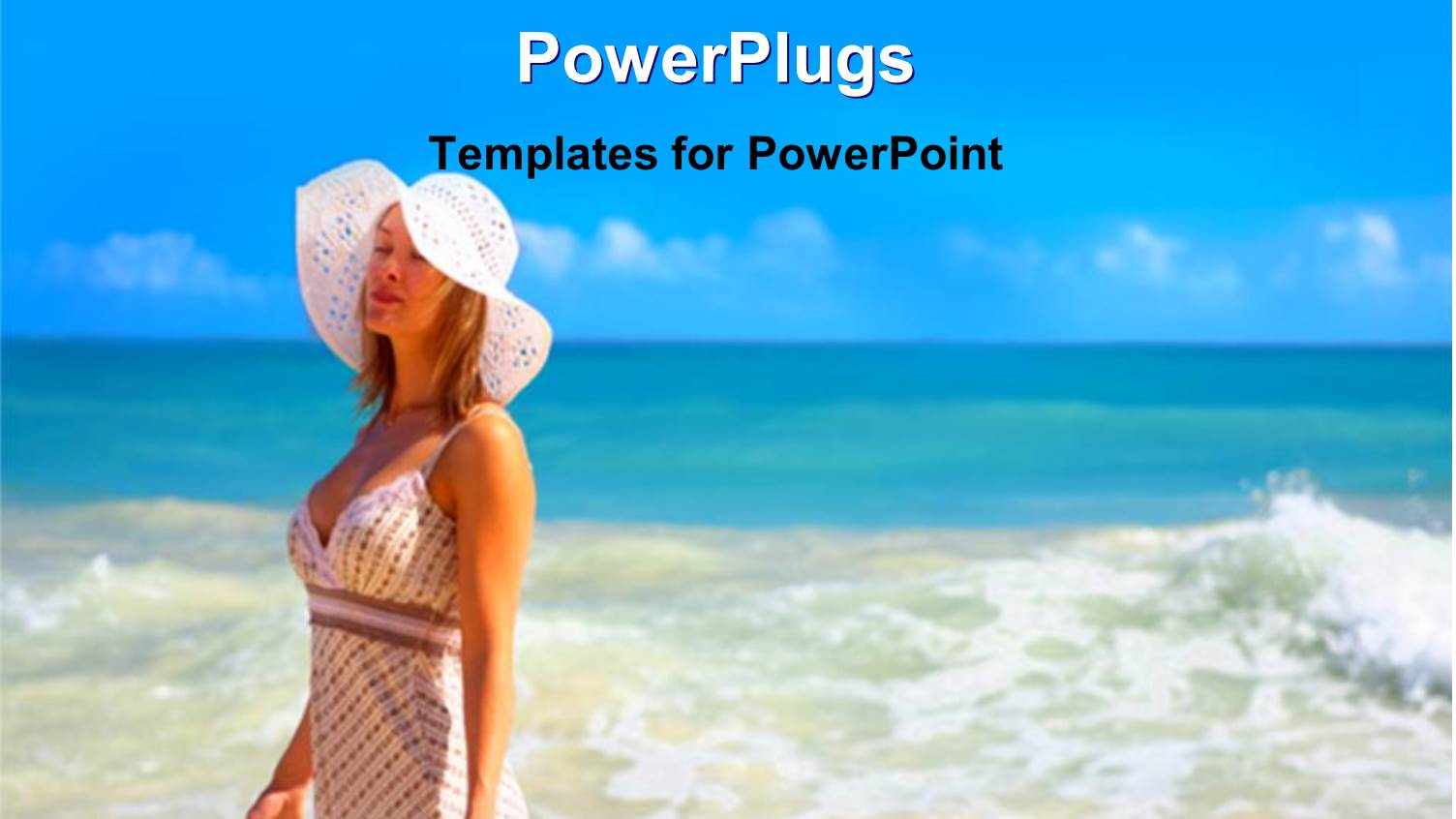 a Lady Standing on the Shore of a Beach with her Eyes Closed