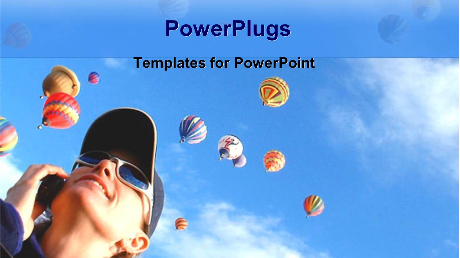 Lady in Sun Glasses Watching Hot Air Balloons Floating