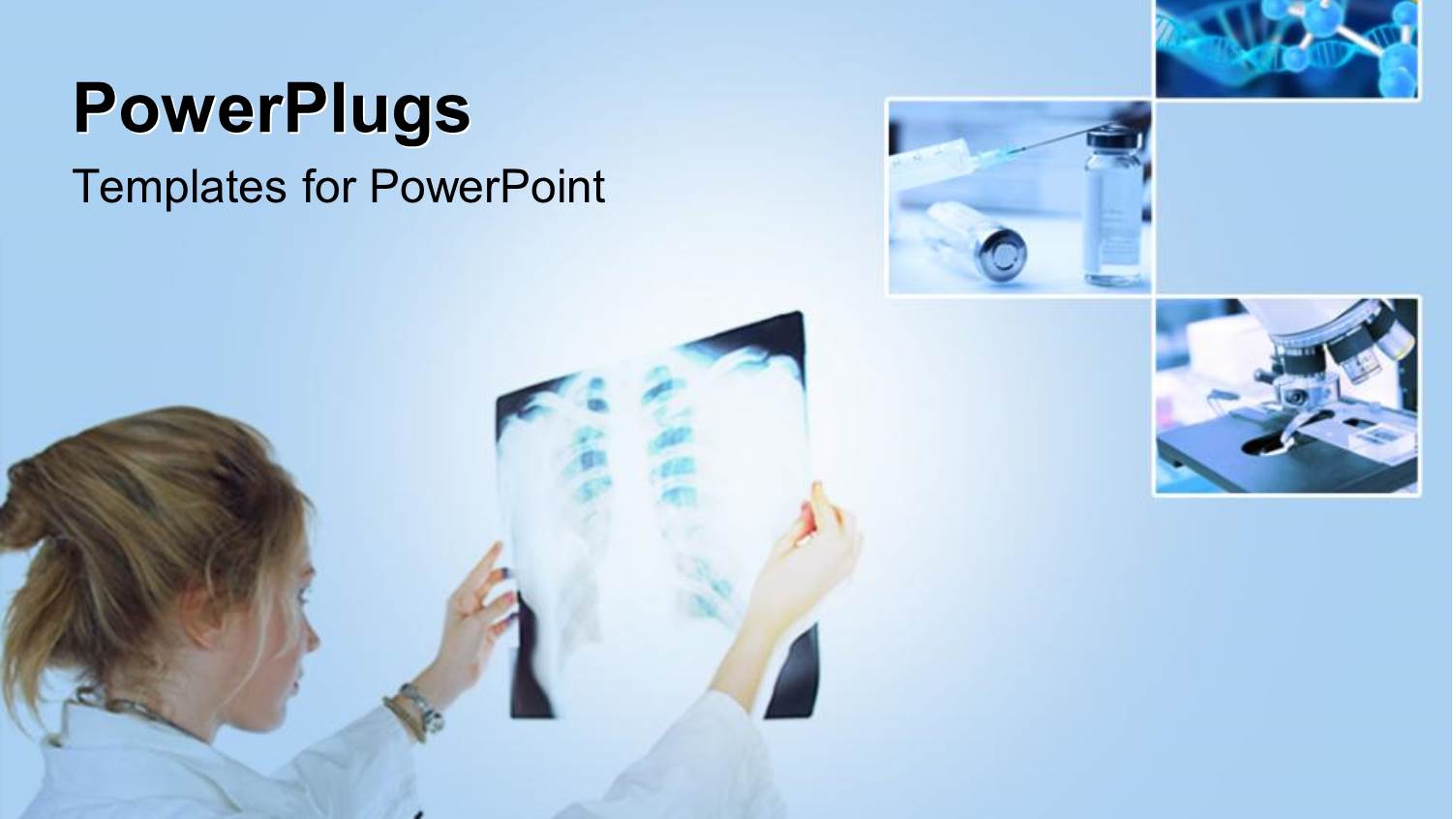 a Lady Wearing a Lab Coat Holding Up an Xray