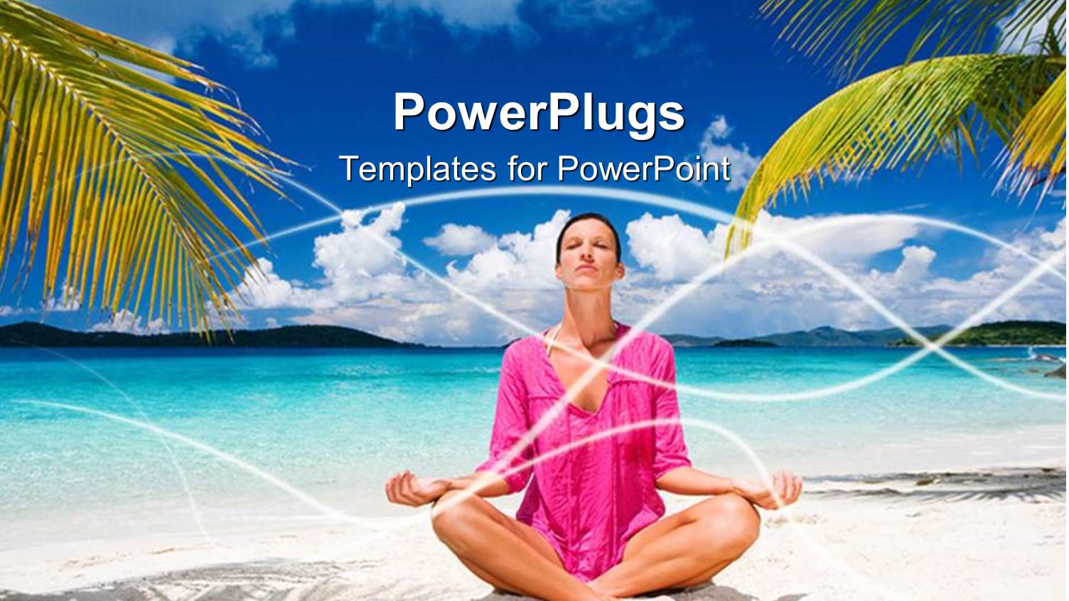 a Lady in the Yoga Position with Clouds in the Background