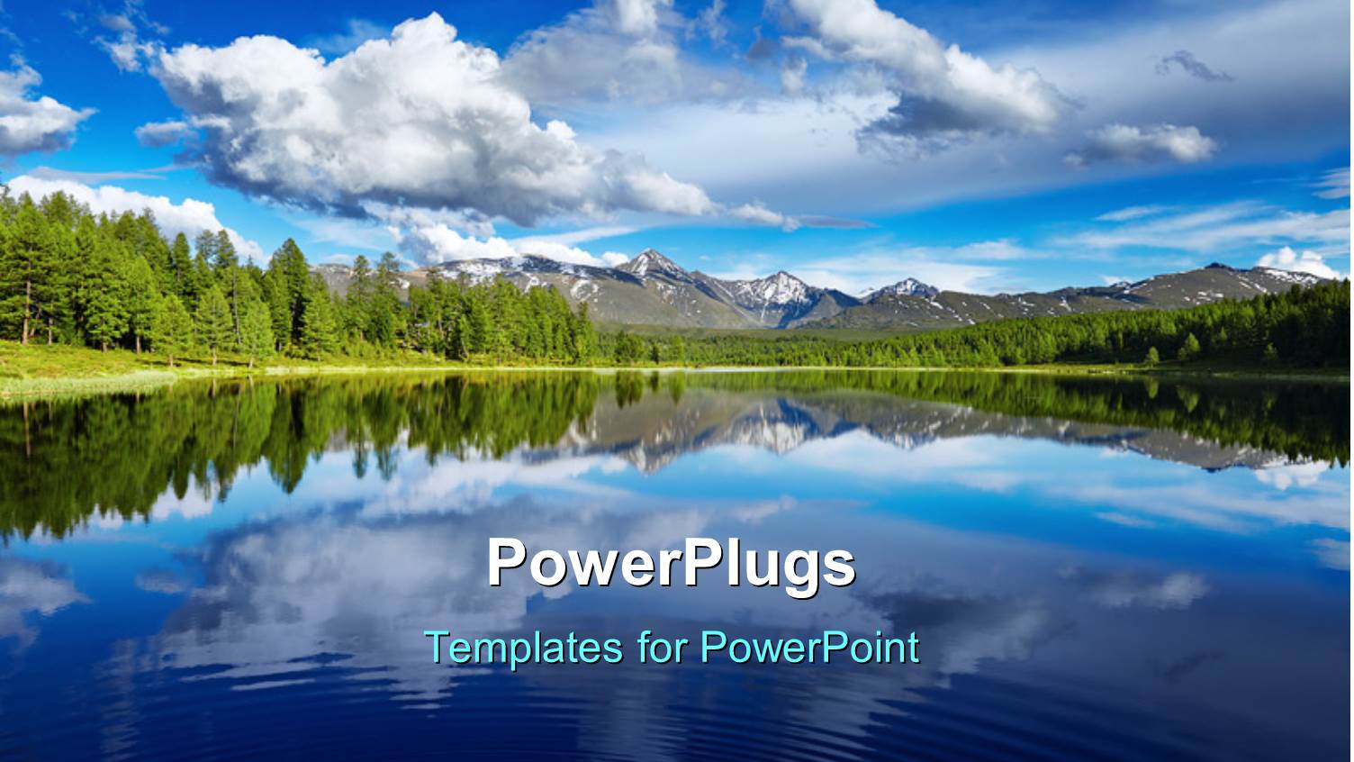 a Lake and a Lot of Greenery with Clouds in the Background