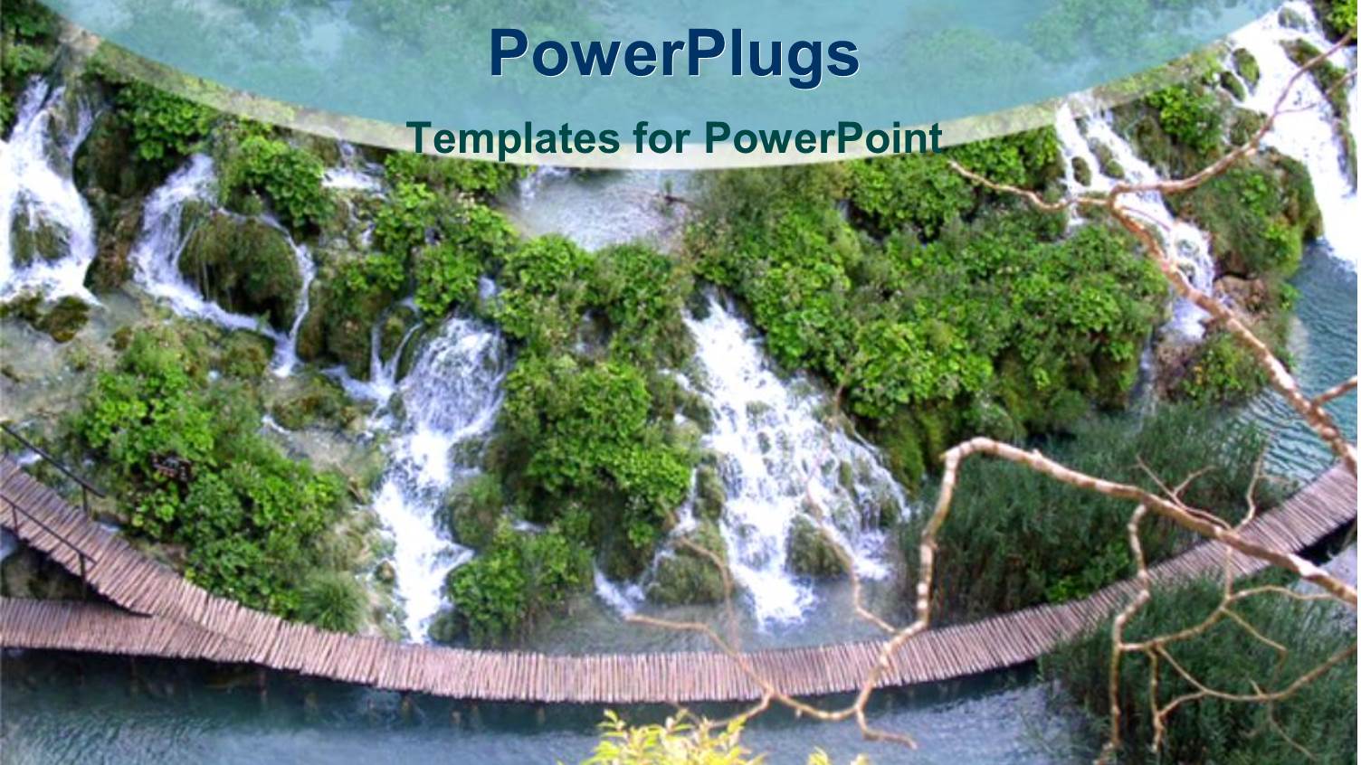 Landscape of Beautiful Croatian Waterfall with Green Trees