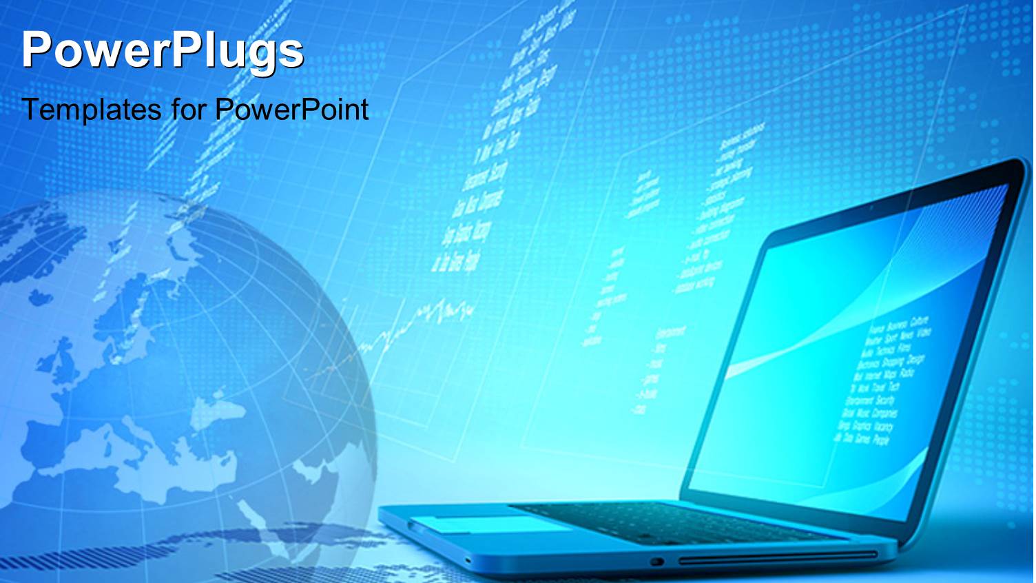 a Laptop with Bluish Background and a Globe