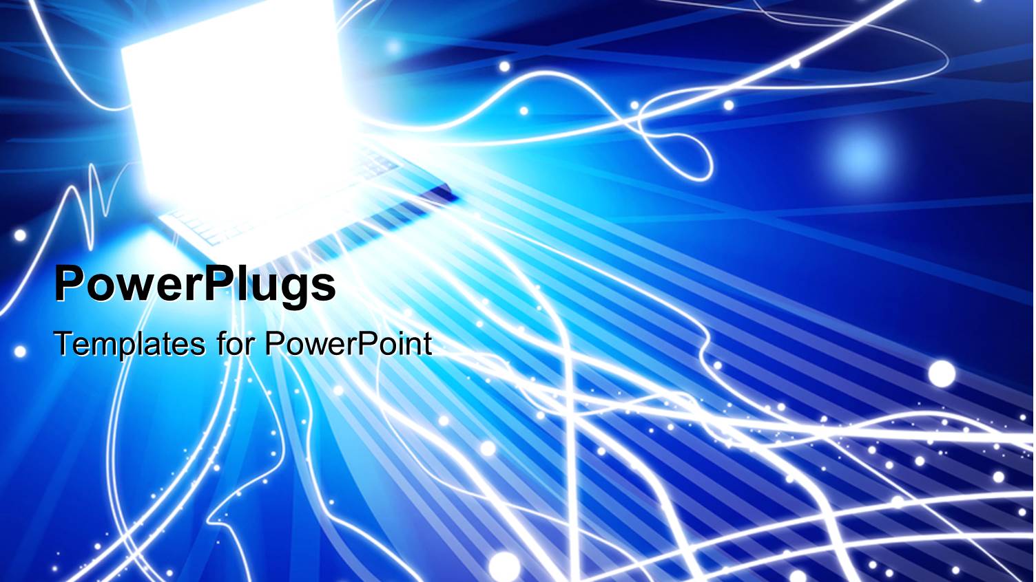 a Laptop Connected to a Number of Lines with Place for Text