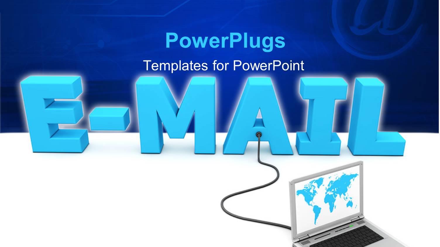 a Laptop Connected to the Word Email with Blue Background