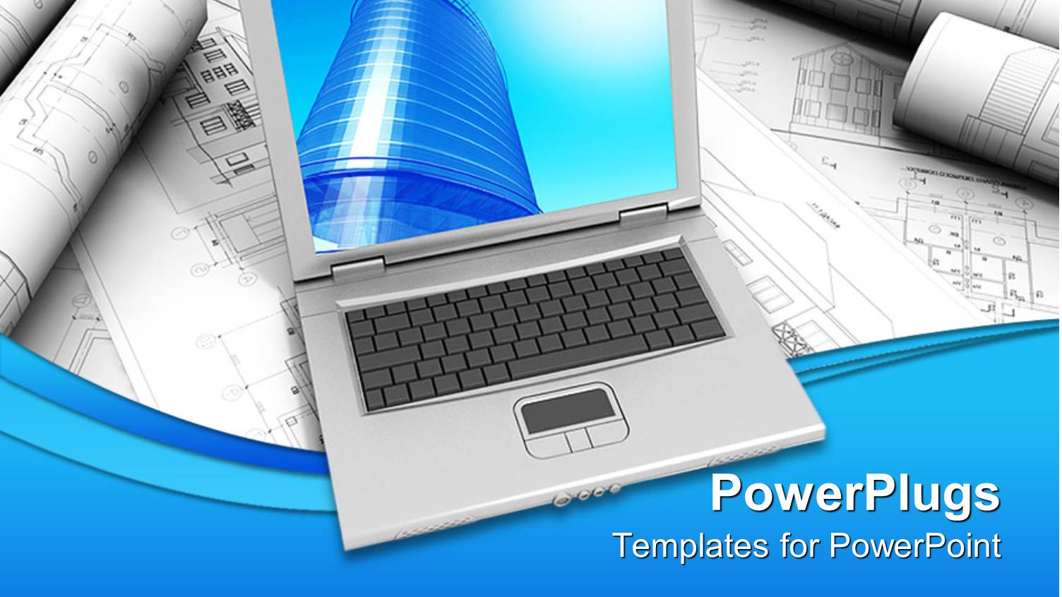 a Laptop with Designs Int he Background