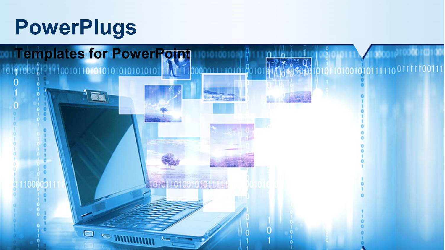 a Laptop with a Number of Screens in Background