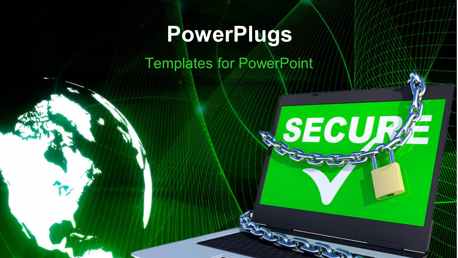 a Laptop Screen with the Word Secure on it and Globe in the Background