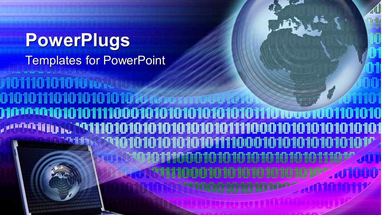 Laptop Showing an Array of Light on an Earth Globe