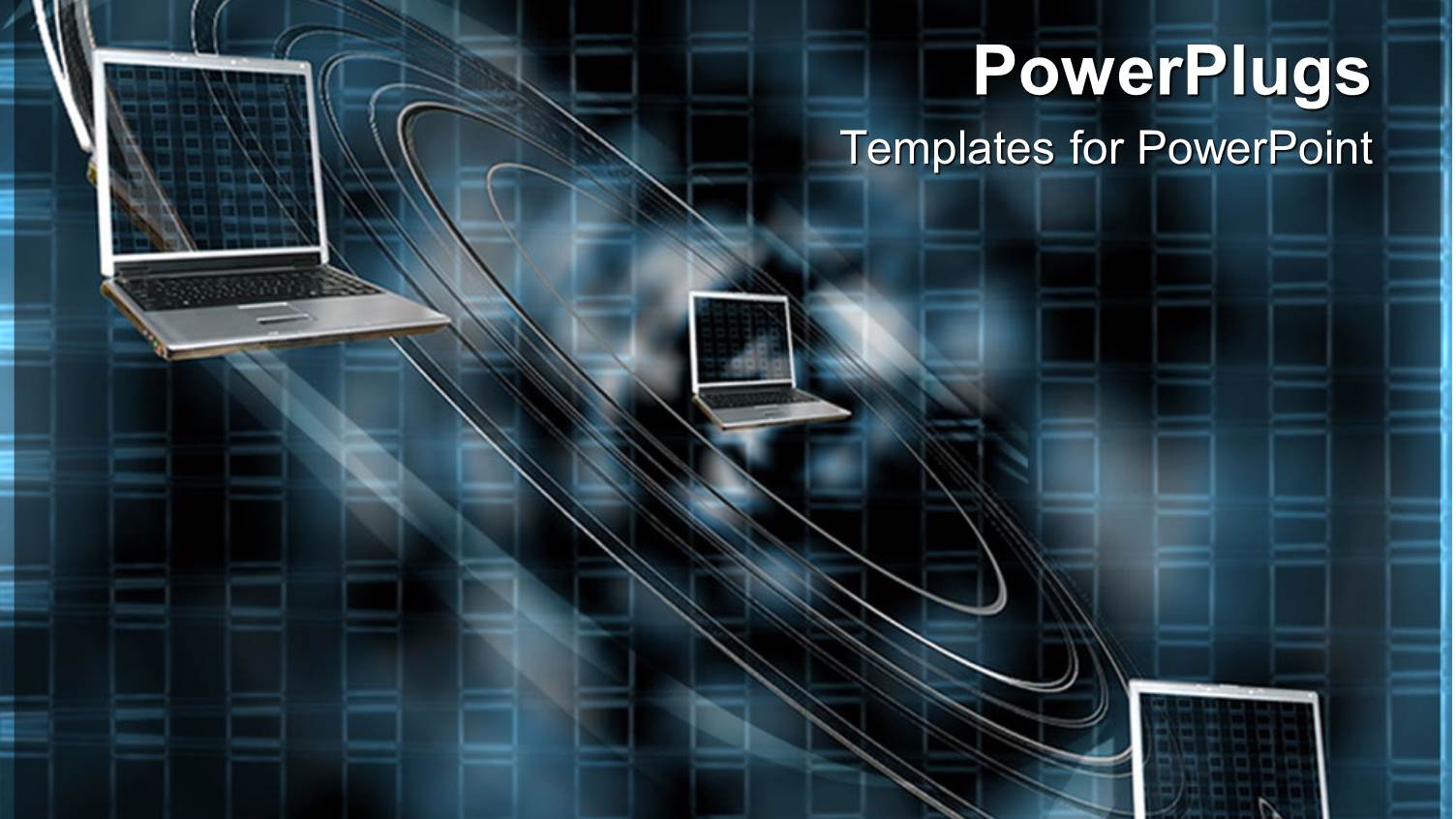 Laptops into Spiral Depicting Data Flow Concept on Digital Dark Background