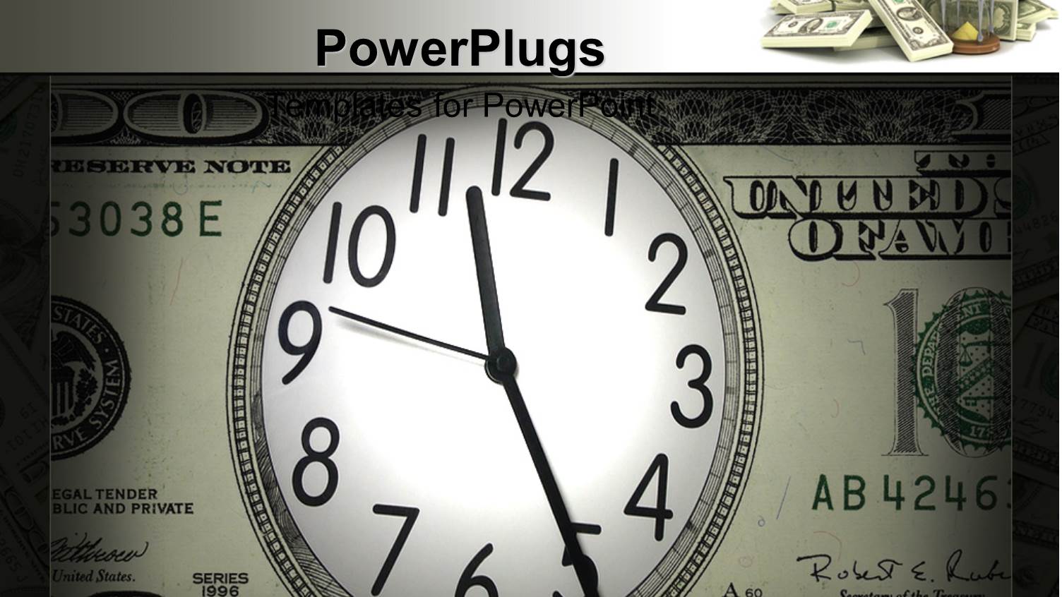 large 1oo Dollar Bill with a Clock in the Center