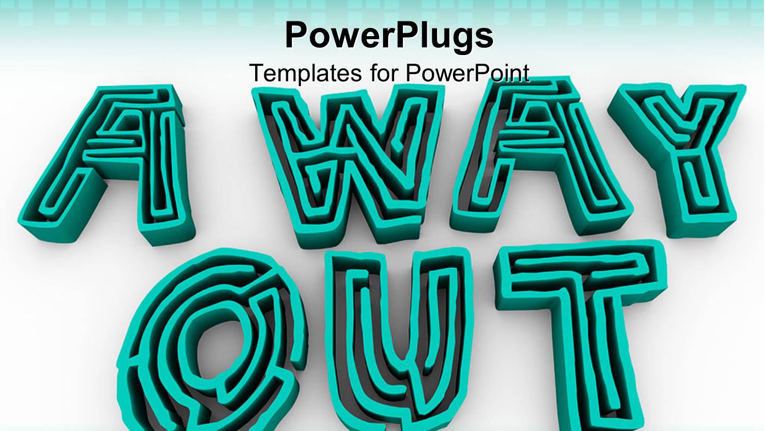 large 3D Blue Maze Text Forming the Text  AWAY OUT